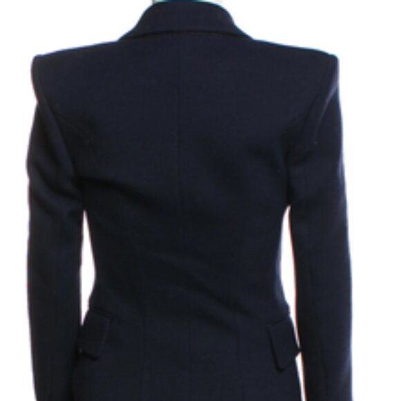 Balmain Navy Wool Blazer Size 36 - Picture 2 of 11